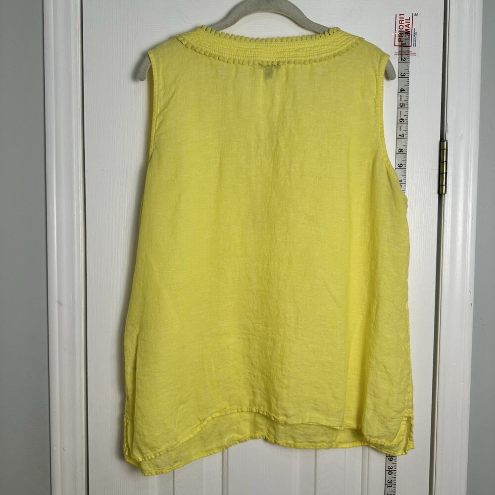 Talbots Irish Linen Yellow Sleeveless Tank Top Lagenlook Women’s Size XL - Picture 7 of 8